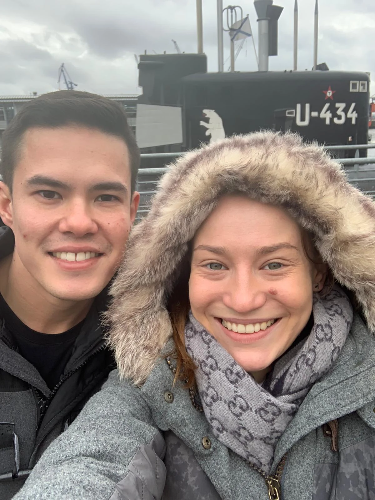 Ein Selfie am Hafen